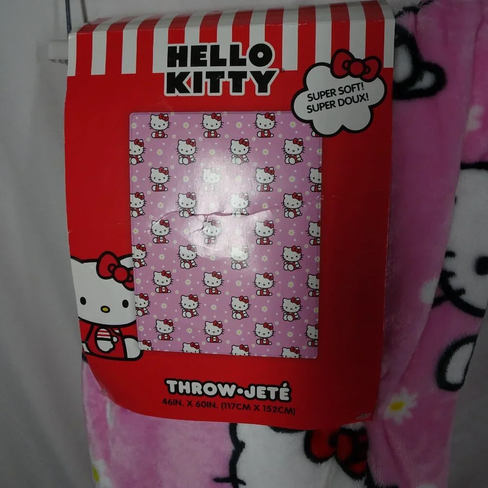 Hello Kitty Super Soft Throw Blanket 46in X 60in